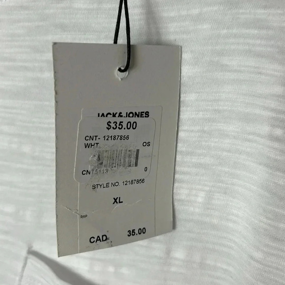 Jack and Jones  100 % cotton Tee shirt , white ,lightweight,Textured,resortwear - Picture 5 of 15